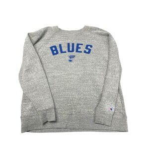 Men's Champion St Louis Blues Hockey Crewneck Gray Sweatshirt Size 2XL